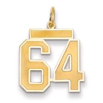 Number 64 Charm 14k Gold Medium Satin LSM64, MPN: LSM64, 883957074924