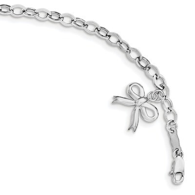 Bow Bracelet 7.5 Inch Sterling Silver Rhodium Plated Polished QG3970-7.5, MPN: QG3970-7.5, 19110148…