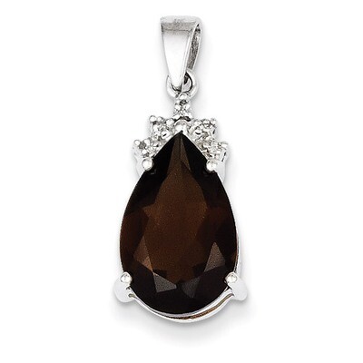 Smokey Quartz &amp; Diamond Pendant 14k White Gold XP2828SQ/A, MPN: XP2828SQ/A, 883957973951