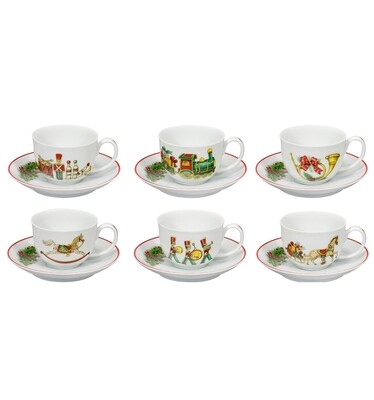 Vista Alegre Christmas Magic Set of 6 Coffee Cups &amp; Saucers, MPN: PF057835,