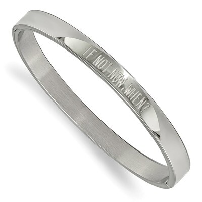 If Not Now When 6mm Hinged Bangle Stainless Steel Polished SRB1894 by Chisel, MPN: SRB1894, 1911010…
