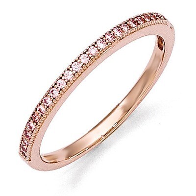 Polished Ring Sterling Silver Rose Gold-plated Cubic Zirconia QMP1133, MPN: QMP1133, 886774578033