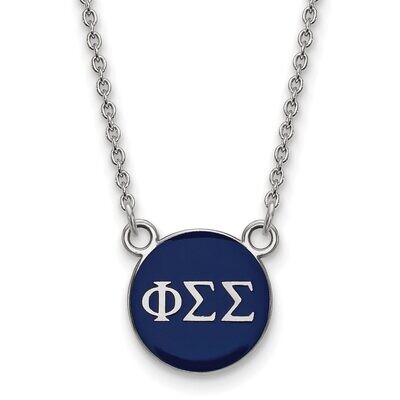 Phi Sigma Sigma Extra Small Enameled Pendant with 18 Inch Chain Sterling Silver SS029PSS-18, MPN: S…