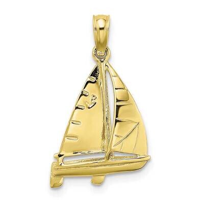 3-D Polished Sailboat Charm 10k Gold 10K8102, MPN: 10K8102, 63721818767