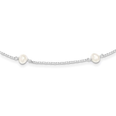 18 Inch (4-5mm) Cultured Pearl Necklace Sterling Silver QH5007-18, MPN: QH5007-18, 883957552187