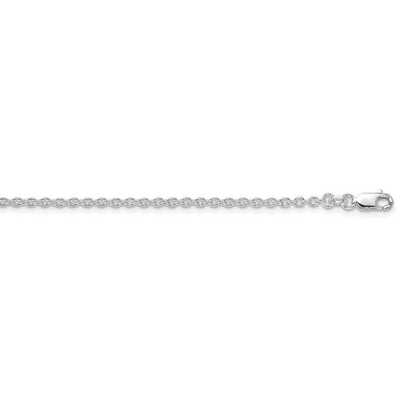 2.25mm Cable Chain 30 Inch Sterling Silver Rhodium-Plated QCL060R-30, MPN: QCL060R-30,