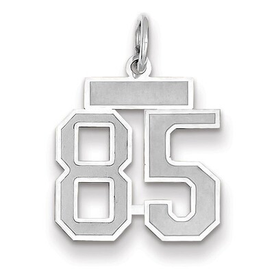 Number 85 Charm Small Satin 14k white Gold WSS85, MPN: WSS85, 883957072791