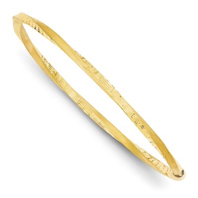 3mm Satin Finish Diamond-cut Twist Slip-on Bangle 14k Gold DB494, MPN: DB494, 883957899879