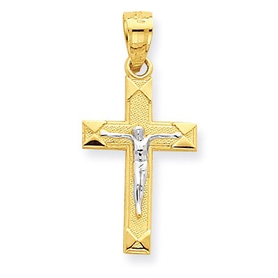 Small Crucifix Pendant 10K Gold &amp; Rhodium 10C1057, MPN: 10C1057, 886774019208
