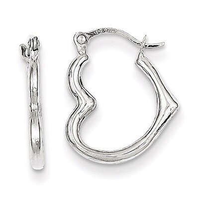 Hollow Heart Shaped Hoop Earrings 10k White Gold 10ER266, MPN: 10ER266, 883957531939