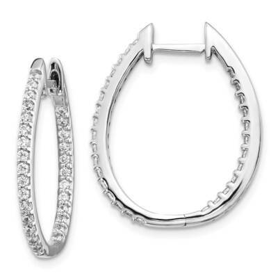 InSIde/Out Lab Grown Diamond SI1/SI2 G H I Hinged Hoop Earrings 14k White Gold EM5439-075-WLG, MPN:…