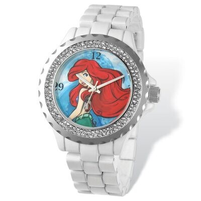 Ladies Disney Ariel White Bracelet Crystal Bezel Watch  XWA4937, MPN: XWA4937, 843231080294