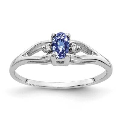 5x3mm Oval Tanzanite Aaa Diamond Ring 14k White Gold Y2080T/AAA, MPN: Y2080T_AA, 883957705699