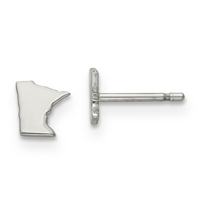 Minnesota State Small Earrings 14k White Gold Engravable XNE50W-MN, MPN: XNE50W-MN, 886774758558