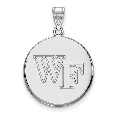 Wake Forest University Large Disc Pendant 10k White Gold 1W035WFU, MPN: 1W035WFU, 886774786186