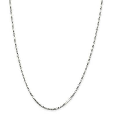 1.7mm 8 Sided Diamond-Cut Box Chain 28 Inch Sterling Silver QBR035-28, MPN: QBR035-28,