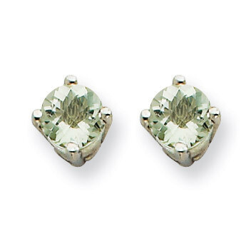 4mm Round Green Quartz Earrings 14k White Gold XE71WAG, MPN: XE71WAG, 883957097053
