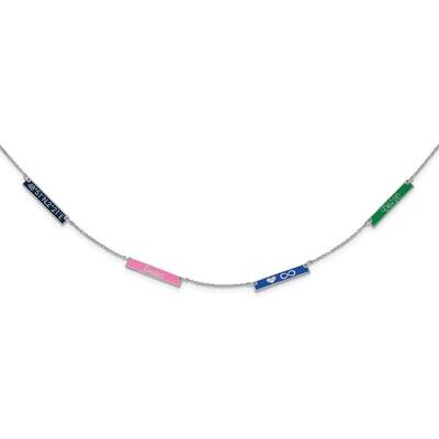 Epoxied 4 Station Necklace 10k White Gold Brushed 10XNA1179/4W, MPN: 10XNA1179/4W,