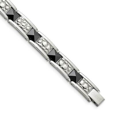 Black-Plated &amp; Textured 8.5 Inch Bracelet Stainless Steel SRB744-8.5, MPN: SRB744-8.5, 886774971421