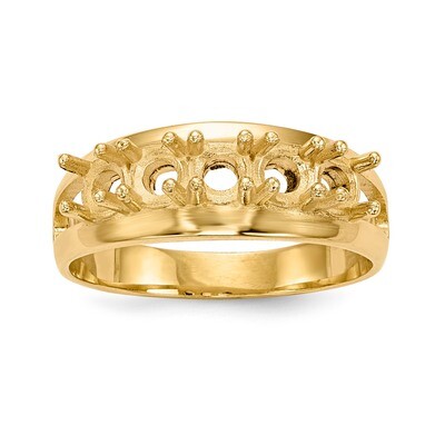 Mothers &amp; Family 14k Yellow Gold Polished 5-Stone Ring Mounting XMR7/5-7, MPN: XMR7-5, 191101539848
