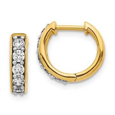 Diamond Hoop Earrings 14k Yellow Gold EM4263-050-YA, MPN: EM4263-050-YA, 883957263243