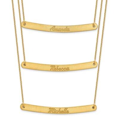 3 Chain 3 Bar Necklace 14k Gold Brushed XNA653Y, MPN: XNA653Y,