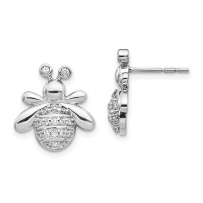 Bee Earrings 14k White Gold Diamond EM3760-030-WA, MPN: EM3760-030-WA, 883957374192
