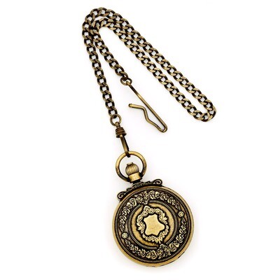 Charles Hubert Antique Gold Finish Shield Pocket Watch XWA3354, MPN: XWA3354, 811233018478