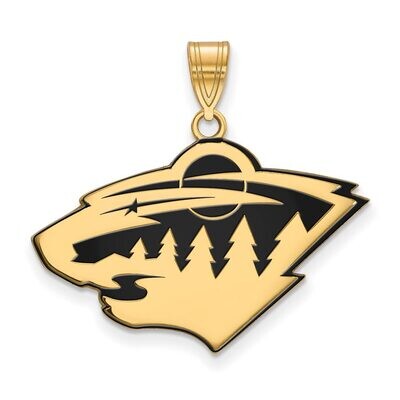 Minnesota Wild Large Enamel Pendant Gold-plated Silver GP029WIL, MPN: GP029WIL, 886774744230