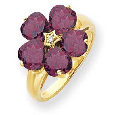 6mm Heart Rhodolite Garnet Diamond Ring 14k Gold Y4583RG_AA, MPN: Y4583RG_AA, 883957446790