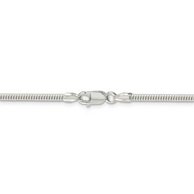 30 Inch 2.5mm Round Snake Chain Sterling Silver QSNL065-30, MPN: QSNL065-30, 886774121017