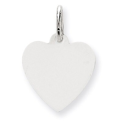 Plain .035 Gauge Engravable Heart Charm 14k White Gold XWM117/35, MPN: XWM117/35, 883957494401