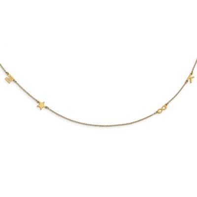 4 Initial Symbol Necklace Sterling Silver Gold-plated XNA1289GP, MPN: XNA1289GP,