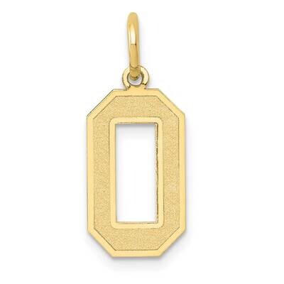 Satin Number 0 Charm 10k Gold Medium 10LSM00, MPN: 10LSM00,