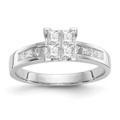 Complete Diamond Cluster Engagement Ring 14k White Gold RM2385E-015-WAA, MPN: RM2385E-015-WAA,