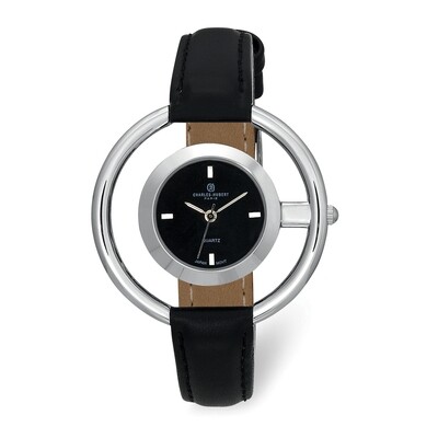 Charles Hubert Ladies Chrome Finish Black Dial Modern Circle Watch  XWA6103, MPN: XWA6103, 84887000…