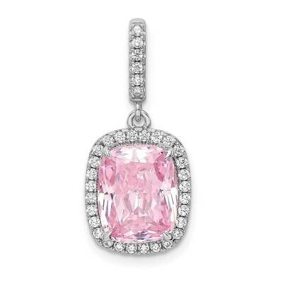 Pink &amp; White CZ Diamond Pendant Sterling Silver Rhodium-Plated QP5630, MPN: QP5630,