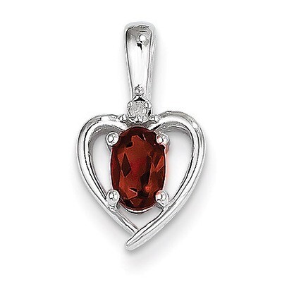 Garnet Diamond Pendant 14k White Gold Genuine XBS444, MPN: XBS444, 883957857909