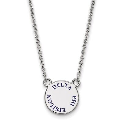 Delta Phi Epsilon Extra Small Enameled Pendant with 18 Inch Chain Sterling Silver SS014DPH-18, MPN:…