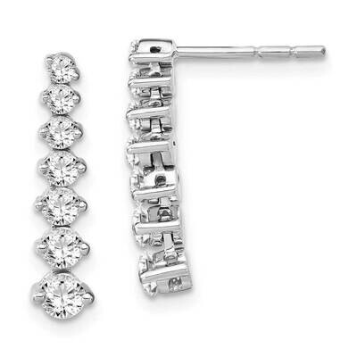 Si1/Si2, G H I, Graduating Drop Earrings 14k White Gold Lab Grown Diamond EM7946-100-WLG, MPN: EM79…