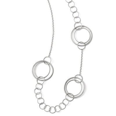 Leslie&#39;s Polished and Textured Link Necklace - Sterling Silver HB-QLF122-26, MPN: QLF122-26, 886774…