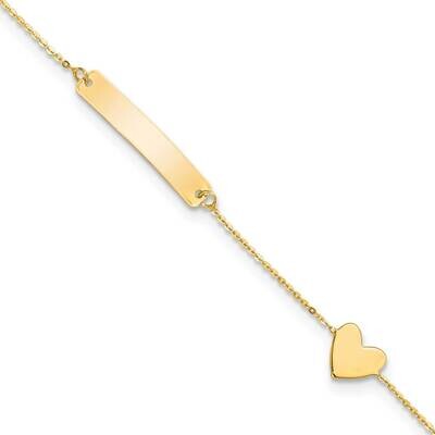 5.5 Inch Heart Id Bracelet 5.5 Inch 14k Gold Polished BID116-5.5, MPN: BID116-5.5, 883957809878