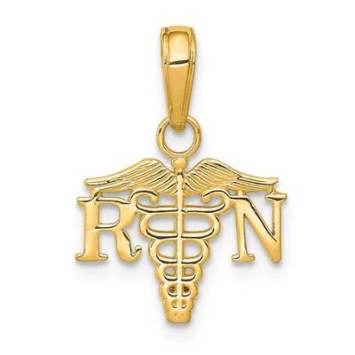 Rn Caduceus Charm 14k White Gold Textured K9574, MPN: K9574, 191101400230