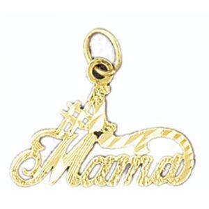 Dazzlers Jewelry Number One Mama Pendant Necklace Charm Bracelet in Yellow, White or Rose Gold 9770…