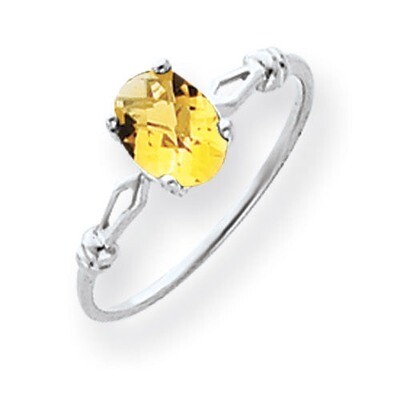 Citrine Ring 14k white Gold 7x5mm Oval Y4655CI, MPN: Y4655CI, 883957565958