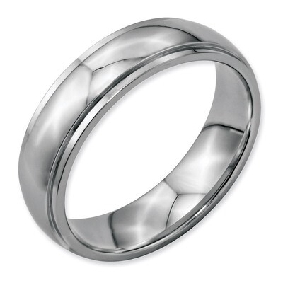Ridged Edge 6mm Polished Band - Stainless Steel SR35 by Chisel, MPN: SR35, 883957022925