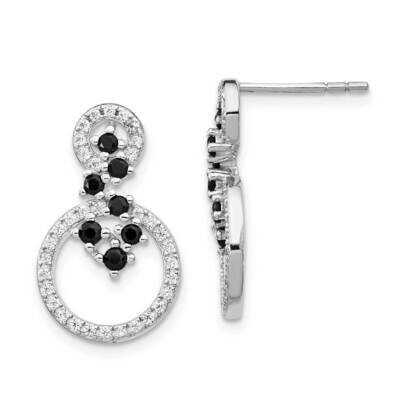 Spinel 2-Circle Post Earrings Sterling Silver Rhodium-plated CZ Diamond QE14086, MPN: QE14086, 8867…