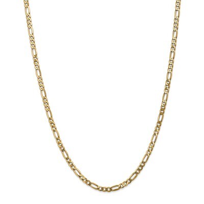Leslie&#39;s 4mm Flat Figaro Chain 22 Inch 14k Gold HB-644-22, MPN: 644-22, 191101847653
