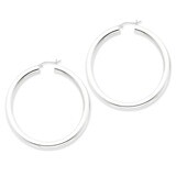 5mm Round Hoop Earrings Sterling Silver Rhodium-plated QE823, MPN: QE823, 883957941066