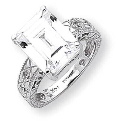 12x10mm Emerald Cut Cubic ZirconiDiamond Ring 14k White Gold Y2270CZ_AA, MPN: Y2270CZ_AA, 883957618…